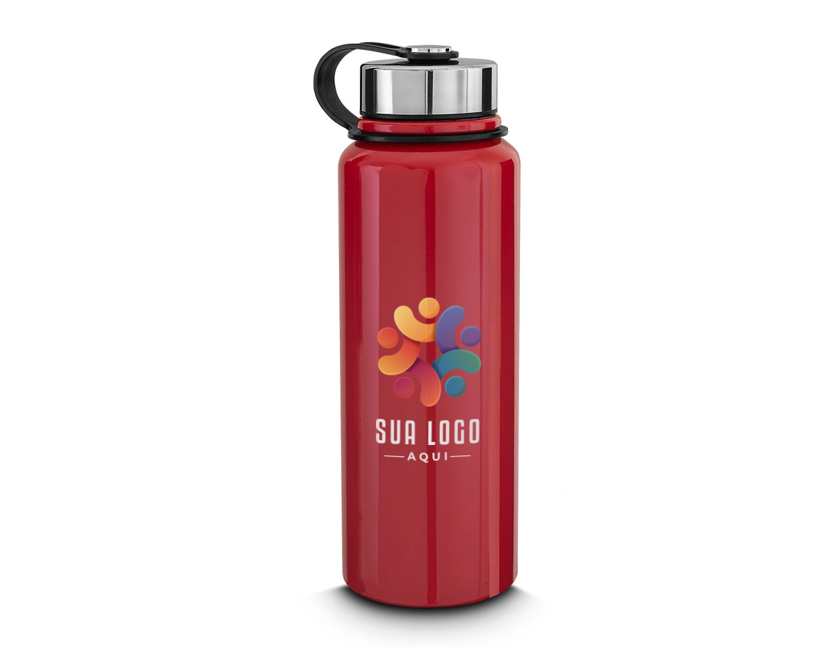 Garrafa térmica com infusor de bebidas, feita em inox 304 com capacidade de 1 litro. Contém base antiderrapante e alça de silicone acoplada na tampa.
