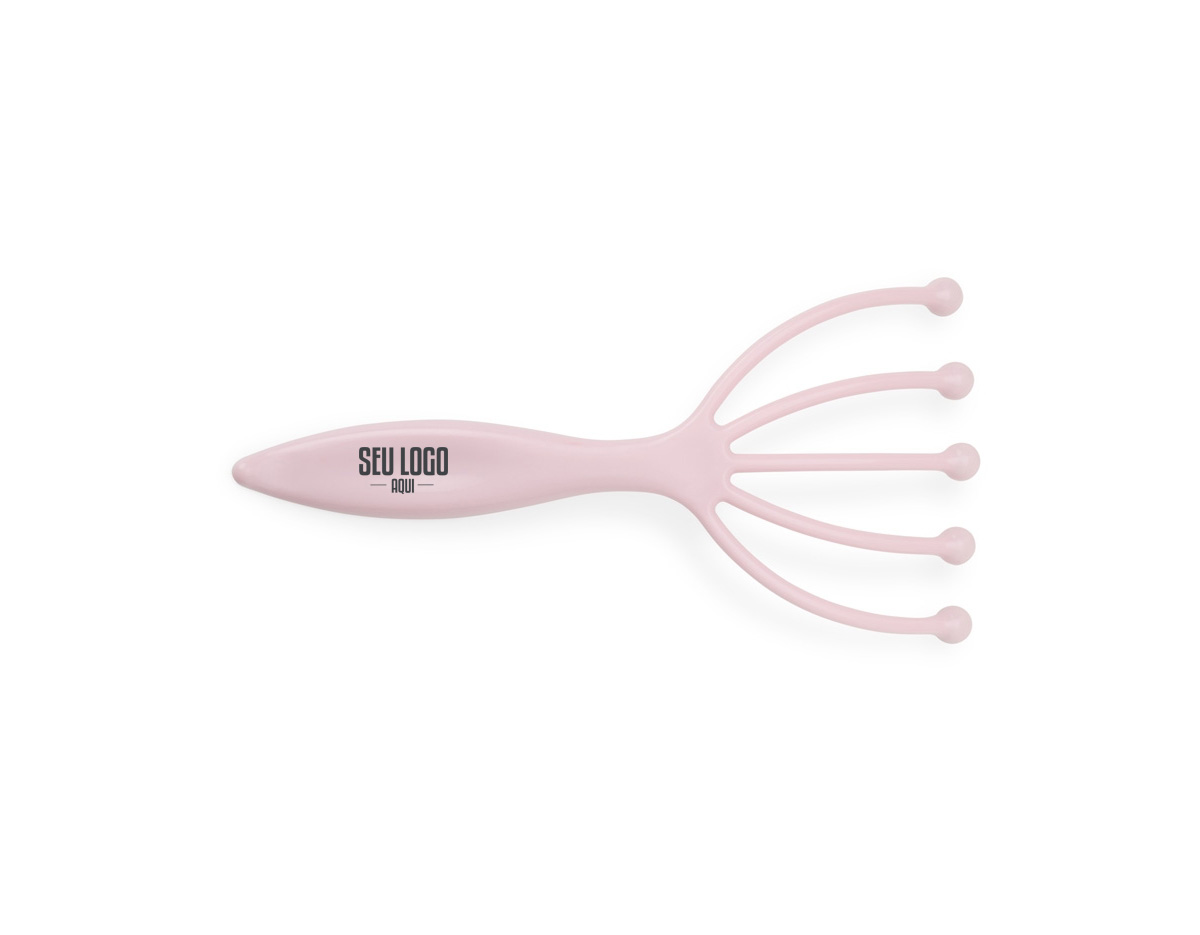 Uma massagem confortável em qualquer lugar. Compacto e de fácil manuseio, o nosso massageador é ideal para o relaxamento e um importante aliado contra o estresse do cotidiano. Feito de plástico e suas garras possuem bolinhas de aço inoxidável.
