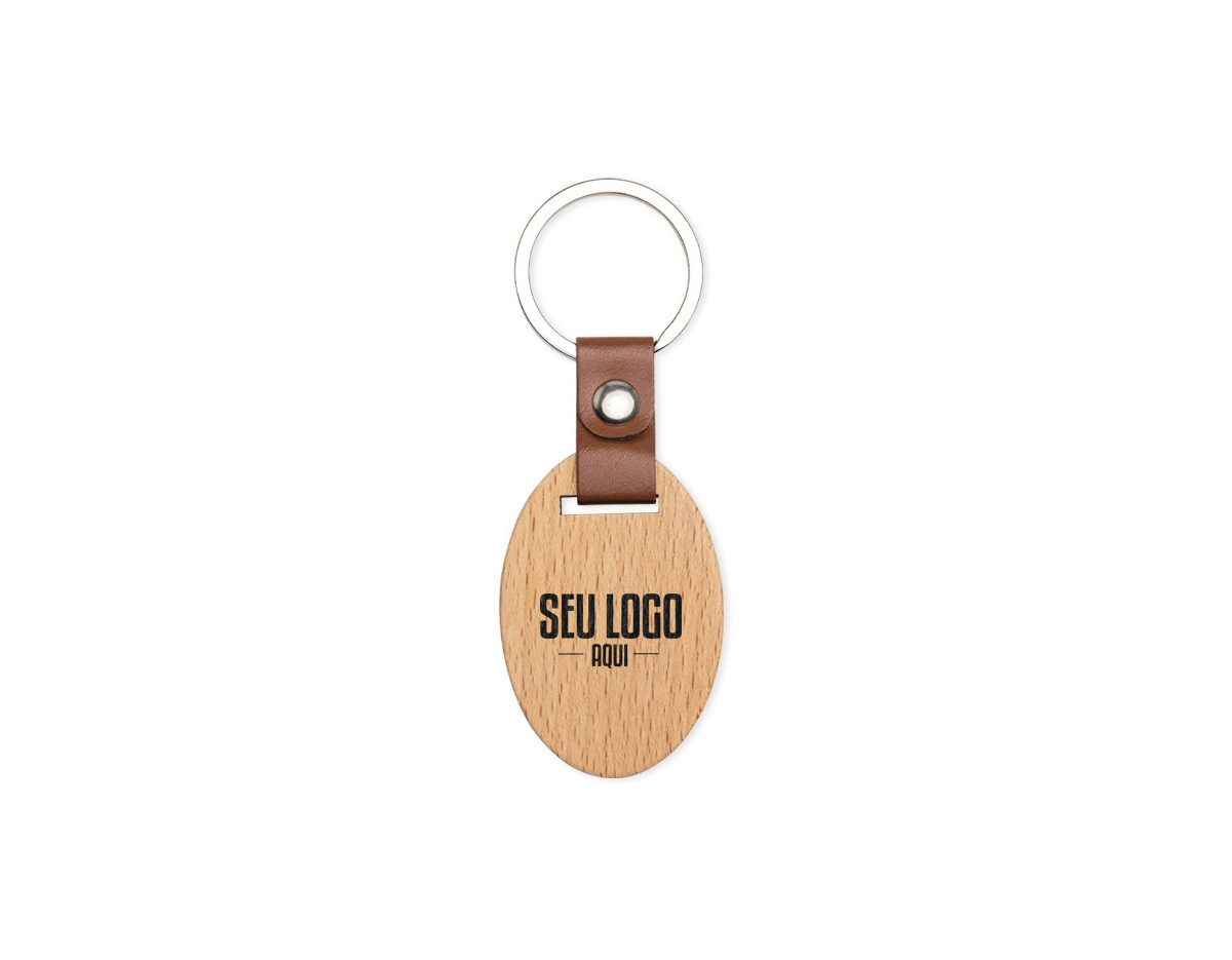 Feito em madeira com um delicado detalhe em couro sintético, este chaveiro é a escolha perfeita para quem busca organizar suas chaves com um toque rústico e de modernidade ao mesmo tempo. Durável e prático, acompanha o cliente em todas as ocasiões.