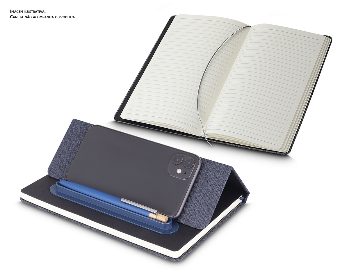 Caderno com capa produzida em tecido sustentável RPET, que contribui para a preservação do meio ambiente. Conta com suporte para caneta integrado à capa e design dobrável que se transforma em suporte para smartphone.
Miolo com 80 folhas pautadas, ideal para anotações no dia a dia.
Observação: Não acompanha caneta. Imagem meramente ilustrativa.