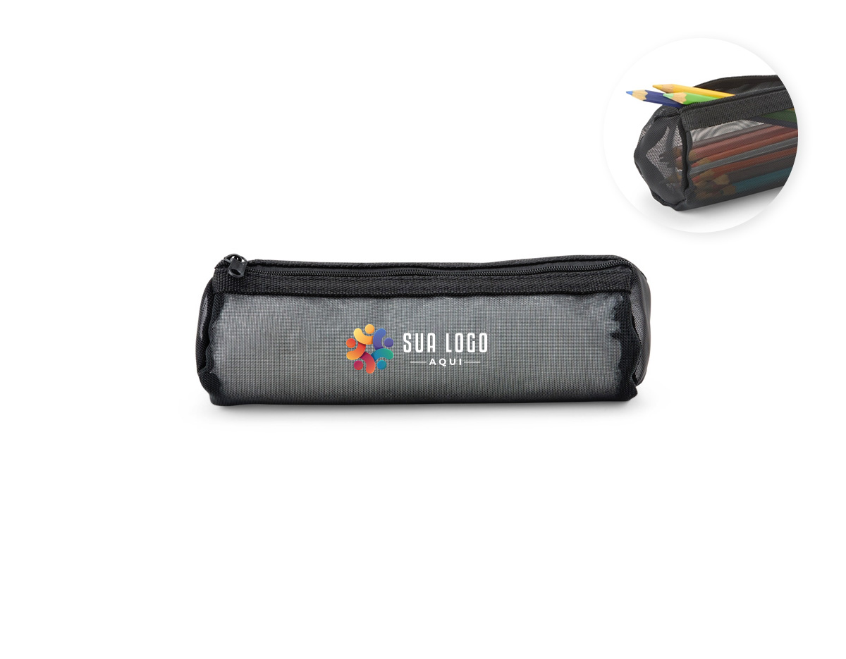 Estojo feito em nylon, seu design respirável permite a circulação de ar para manter todos os itens arejados.