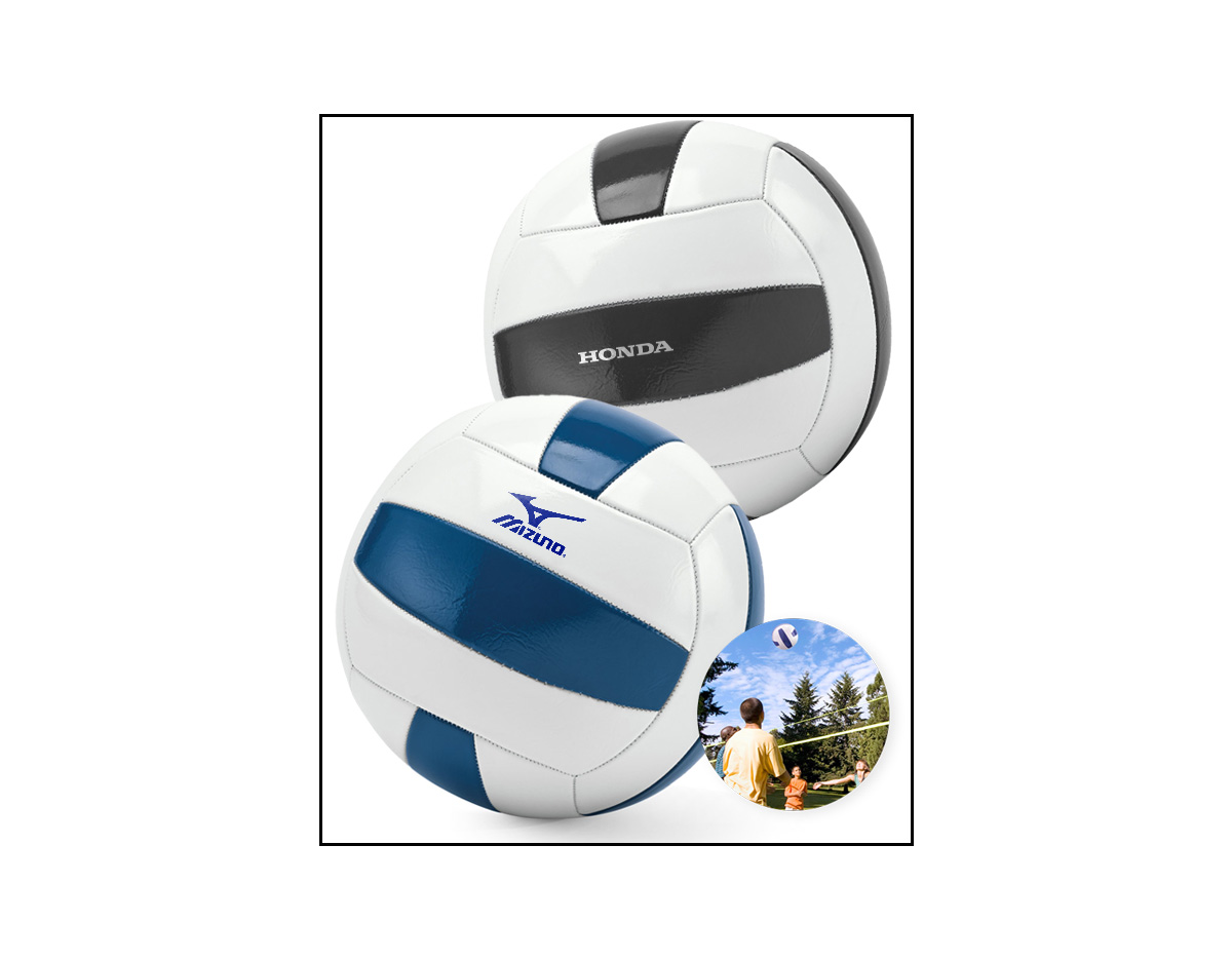 Bola de voleibol em PVC, com faixas azuis e brancas. Produto certificado conforme a portaria Inmetro nº 302 de 12/Jul/2021, garantindo segurança e qualidade. Tamanho 5, ideal para partidas e treinos.
