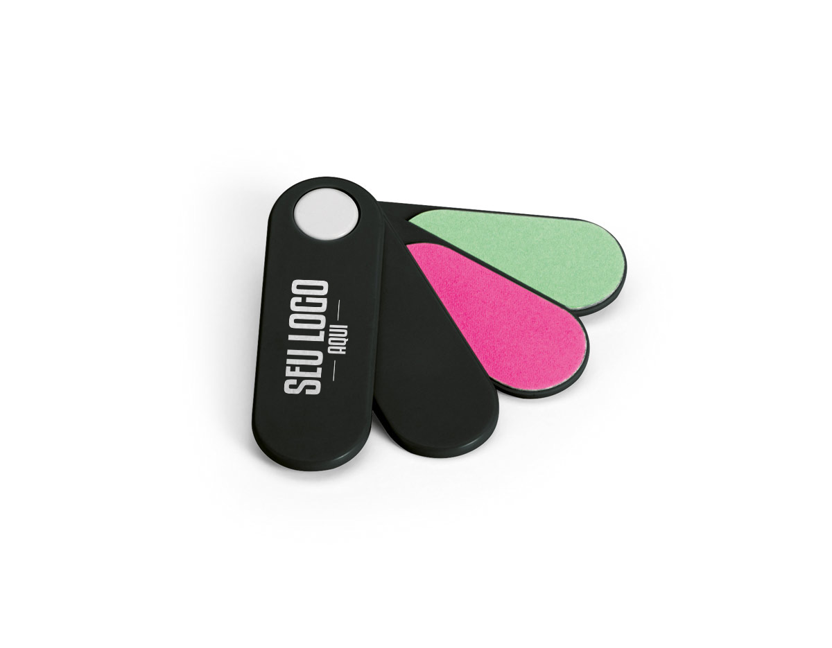 "Kit com 4 lixas para unhas, composto por 2 lixas abrasivas e 2 lixas polidoras, ideal para um cuidado completo. Compacto e portátil, mede 22 x 65 x 17 mm, perfeito para levar na bolsa ou nécessaire. Garante unhas bem-cuidadas a qualquer momento, proporcionando acabamento profissional. Ideal para uso pessoal ou como brinde promocional. Praticidade e eficiência para sua rotina de beleza!