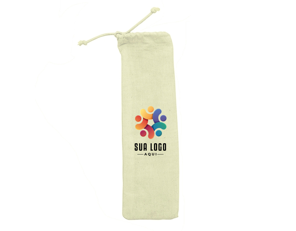 Estojo de algodão ideal para armazenar canudos reutilizáveis. Leve, resistente e ecológico, é perfeito para transportar seu canudo de forma higiênica e prática no dia a dia. Alternativa sustentável para quem busca reduzir o uso de plástico.