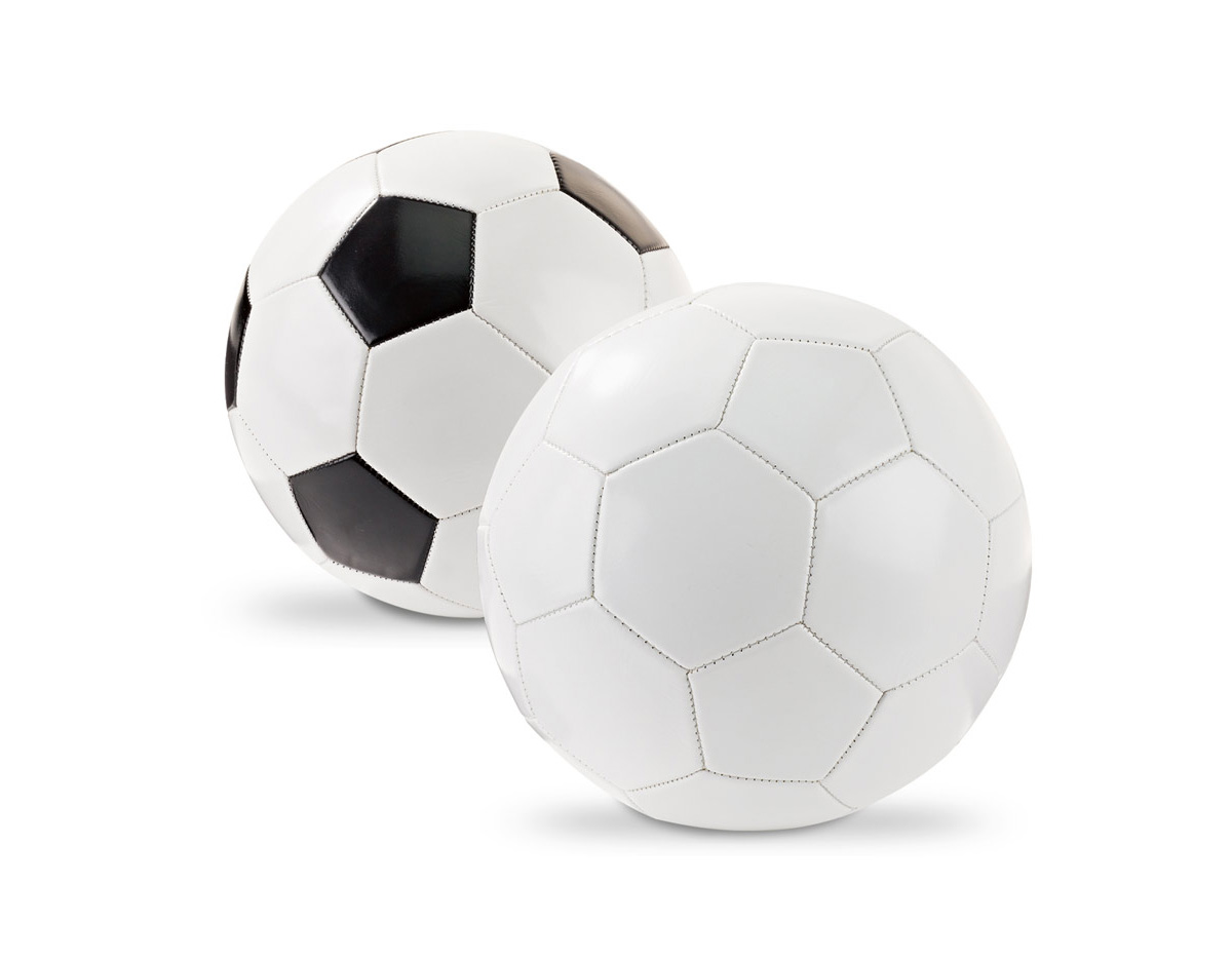Bola de futebol tamanho 5, com design clássico e estrutura em PVC, ideal para jogos recreativos. Produto certificado conforme a Portaria Inmetro nº 302, de 12 de julho de 2021.