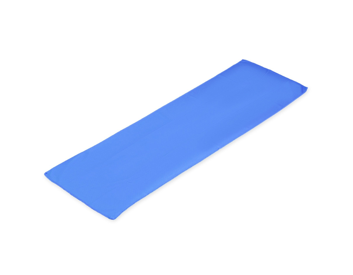 Toalha refrescante ideal para atividades físicas. Para usar, basta molhar, torcer e aplicar sobre a pele para alívio do calor. Macia e reutilizável enquanto estiver úmida. Acompanha embalagem compacta em PVC com mosquetão. Lavar à mão com água fria e sabão neutro.