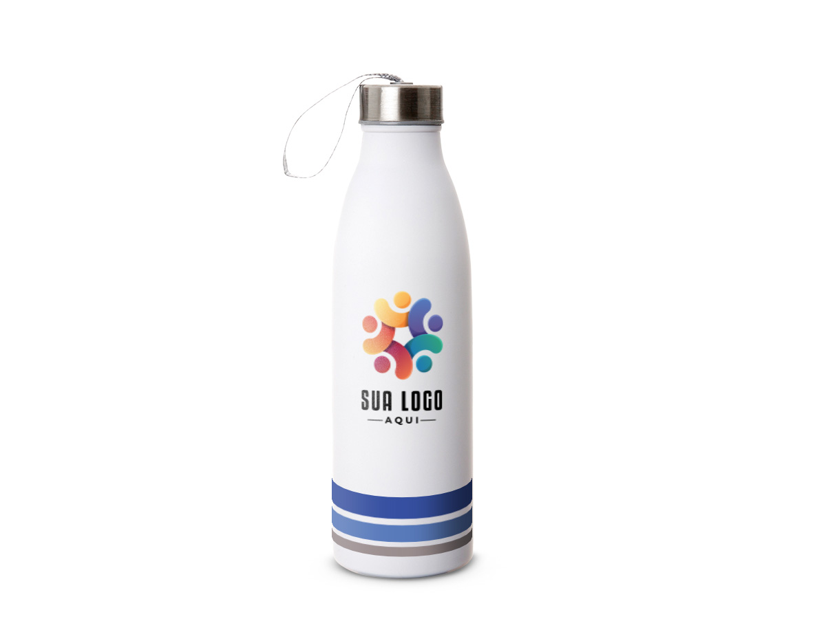 Garrafa de inox com capacidade de 750 mL, ideal para manter sua hidratação em qualquer lugar. Possui tampa rosqueável que garante vedação segura e alça de nylon embutida, oferecendo praticidade no transporte. Com design moderno e construção durável, é perfeita para o dia a dia, atividades físicas ou aventuras ao ar livre.