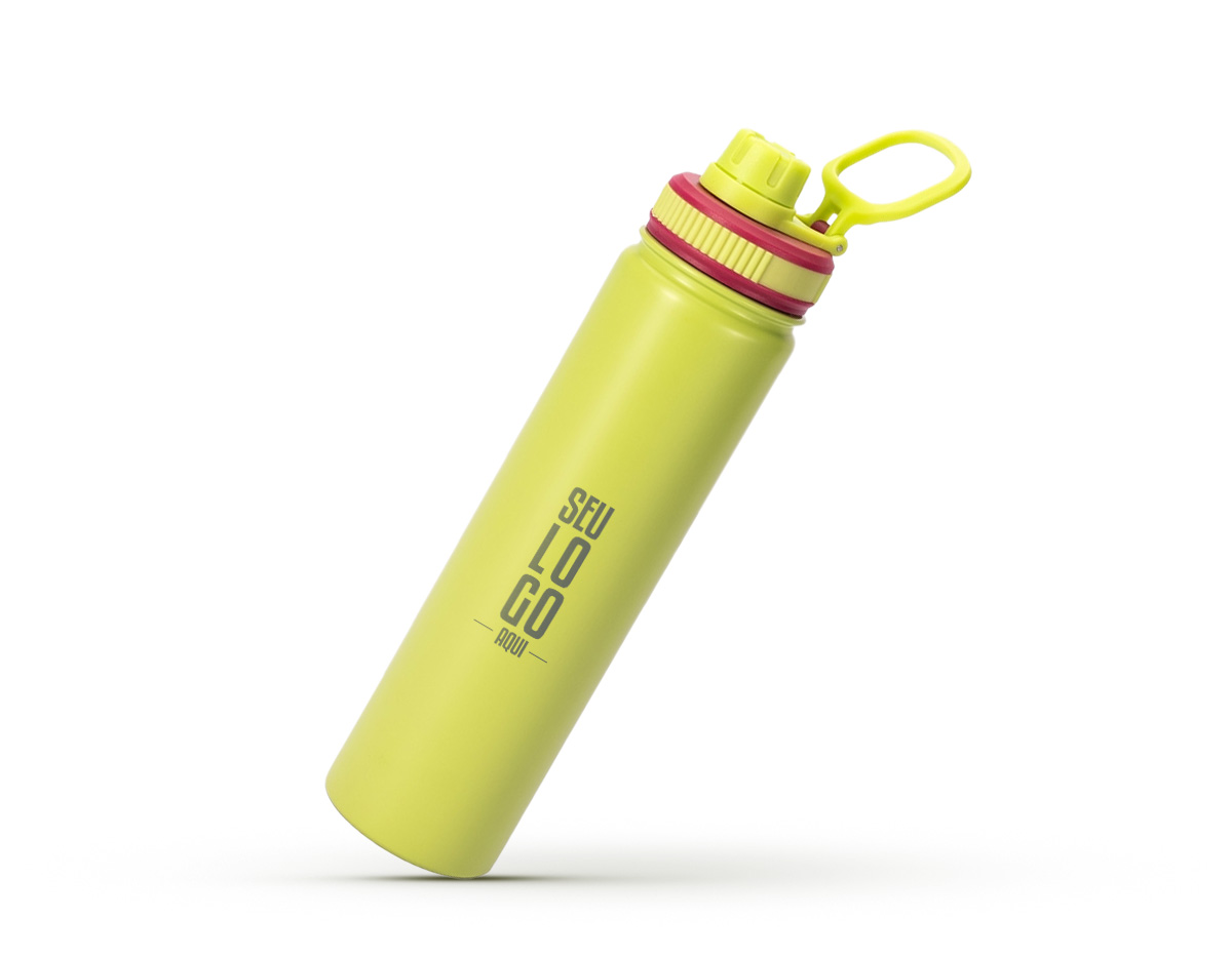 Garrafa térmica em inox com capacidade de 750 ml, ideal para manter líquidos quentes ou frios por mais tempo. Possui parede dupla com isolamento a vácuo, tampa rosqueável com proteção no bocal e alça flexível, garantindo conservação térmica, segurança e praticidade no uso diário.