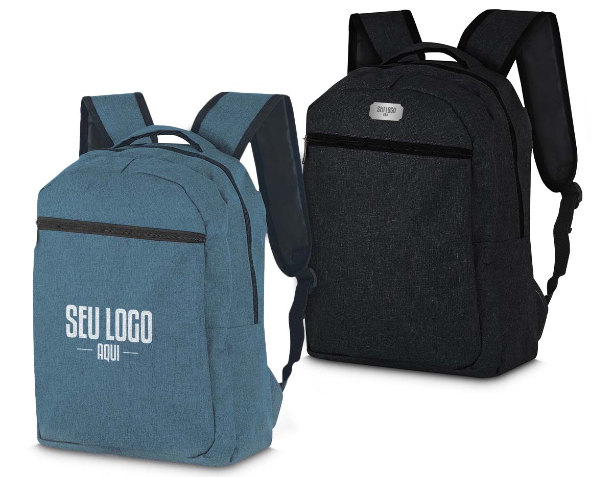 Mochila para notebook confeccionada em tecido poliéster 300D de alta qualidade. Possui compartimento principal com divisória acolchoada para notebook, bolsos frontais com zíper para acessórios, alças ajustáveis e acolchoadas, além de alça de mão reforçada. Ideal para uso diário, trabalho, estudos ou viagens.