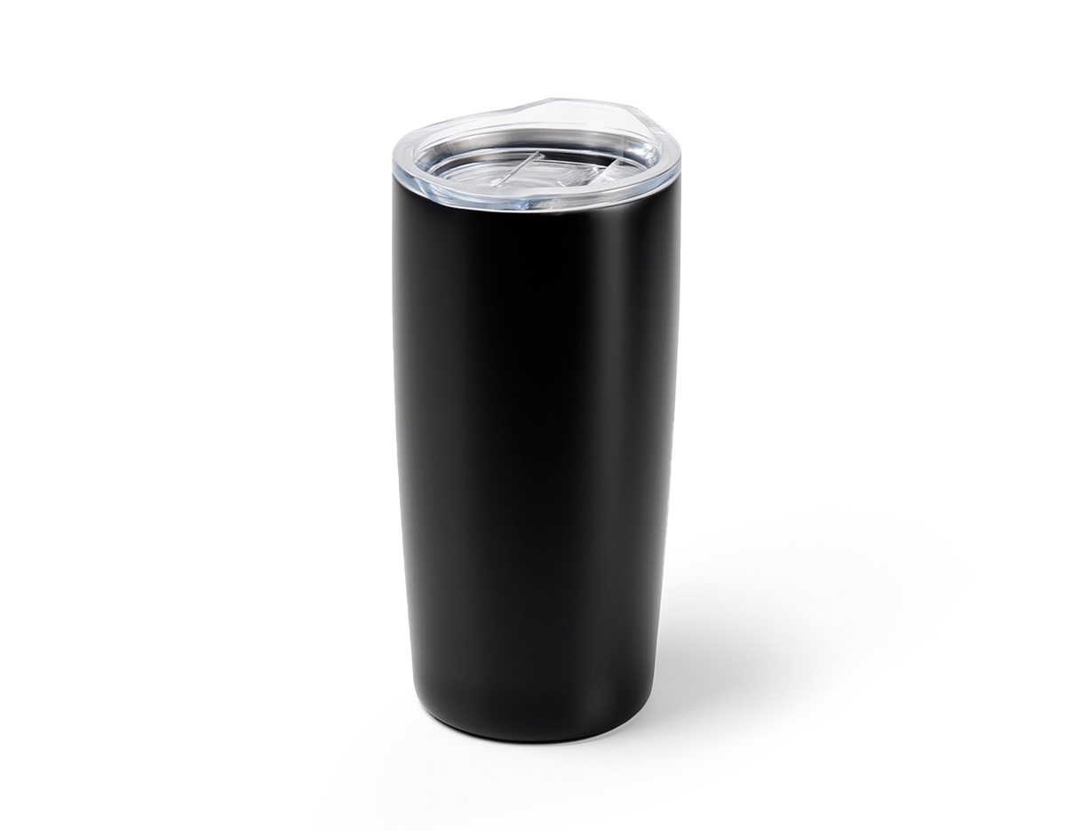 Copo térmico feito em aço inox com capacidade de até 590ml. Apresenta construção em parede dupla e tampa de plástico com vedação a vácuo e bocal com trava de segurança, ajudando a manter a temperatura de líquidos conservada por mais tempo. Além disso, conta ainda com base emborrachada antiderrapante.