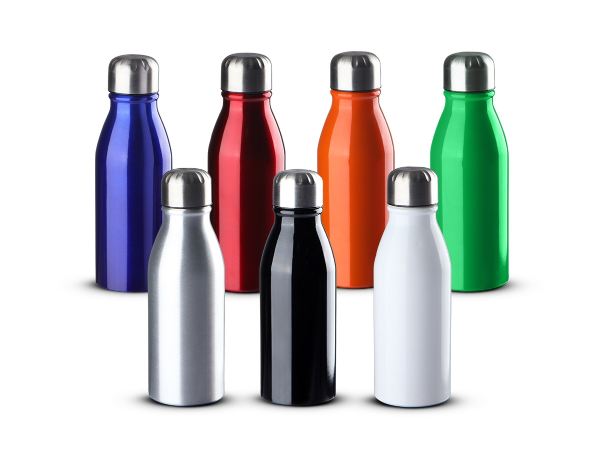 Garrafa de 500ml em alumínio, leve, resistente e perfeita para manter a hidratação em qualquer momento do dia. Ideal para uso em academias, caminhadas, trilhas ou no ambiente de trabalho. Seu design moderno e funcional torna este brinde uma excelente escolha para promover sua marca com praticidade, estilo e sustentabilidade no dia a dia dos seus clientes.