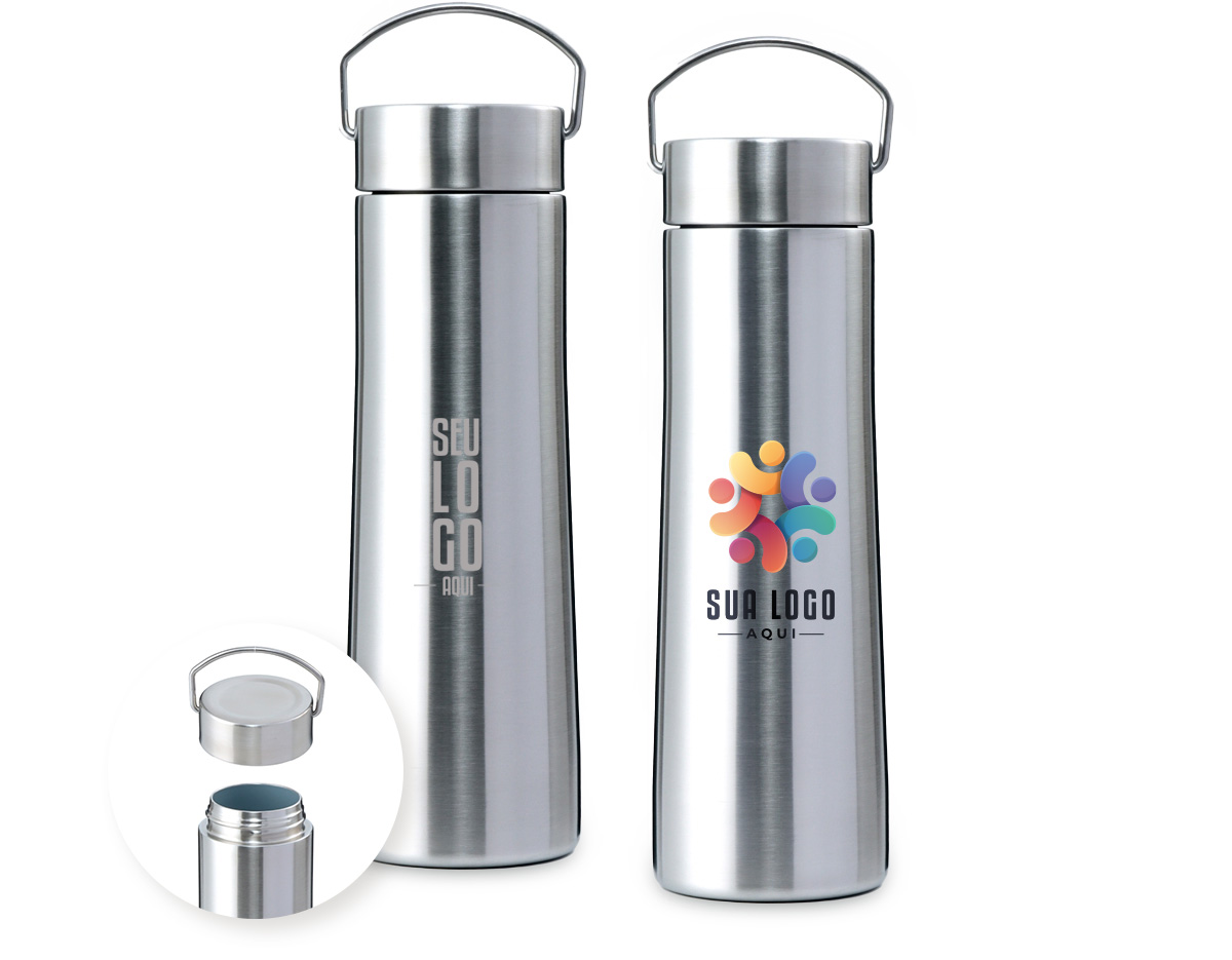 Garrafa térmica de 700ml feita em inox com ampola de cerâmica, que mantém a temperatura por mais tempo. Conta com base antiderrapante para maior estabilidade. Ideal como brinde corporativo sofisticado e funcional, unindo durabilidade e elegância no dia a dia.