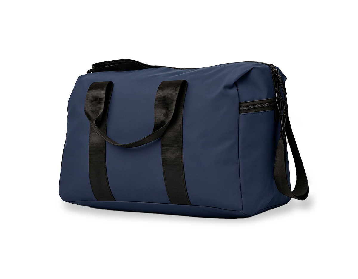 Bolsa confeccionada em couro sintético impermeável com fechamento em zíper e capacidade máxima de 14 litros. Apresenta compartimento interno revestido em nylon e bolso dedicado a objetos menores. Possui dois compartimentos externos em tamanhos diferentes, bolso em tela de nylon e três alças: duas de mão e uma transversal removível.