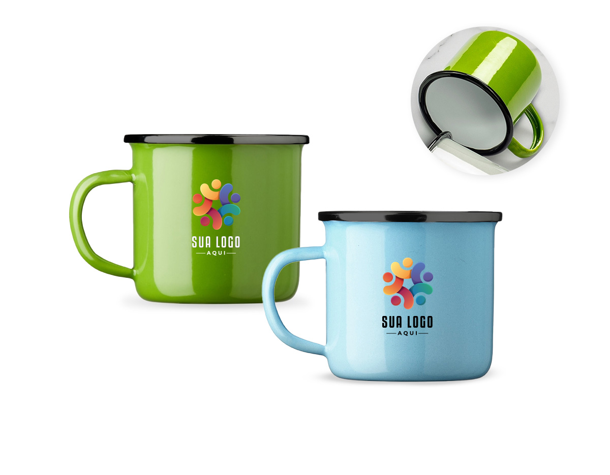Caneca confeccionada em inox com pintura esmaltada, resistente e de acabamento refinado. Com capacidade para até 750ml, alia praticidade e estilo. Uma escolha certeira de brinde corporativo que transmite sofisticação e utilidade no dia a dia.
