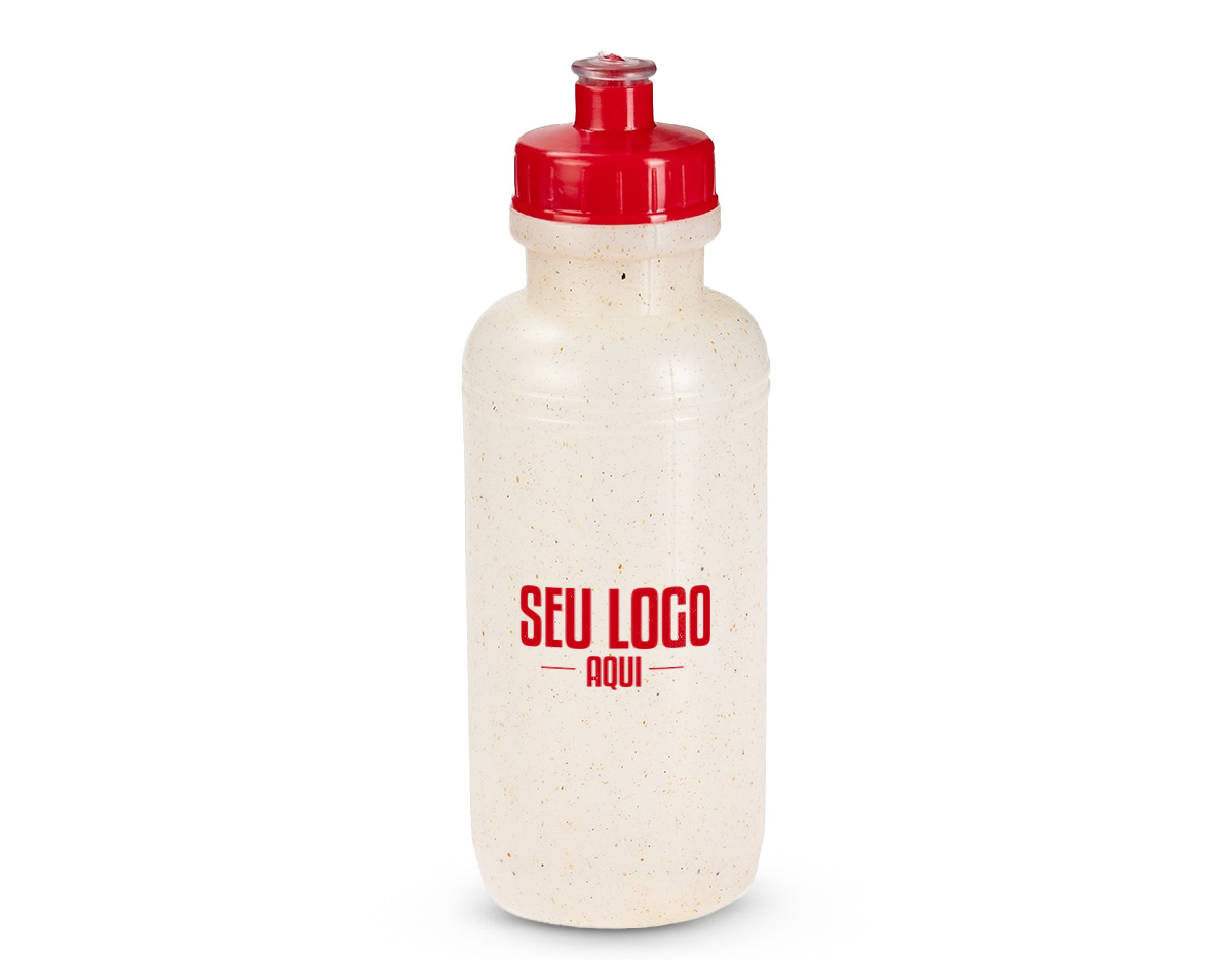 Squeeze produzido em plástico polietileno (PE) com adição de fibra de arroz, unindo resistência e apelo sustentável. Possui capacidade máxima de 500 ml e tampa rosqueável com bico de silicone, que facilita o consumo no dia a dia. Um brinde corporativo funcional, ecológico e ideal para promover sua marca com consciência ambiental.