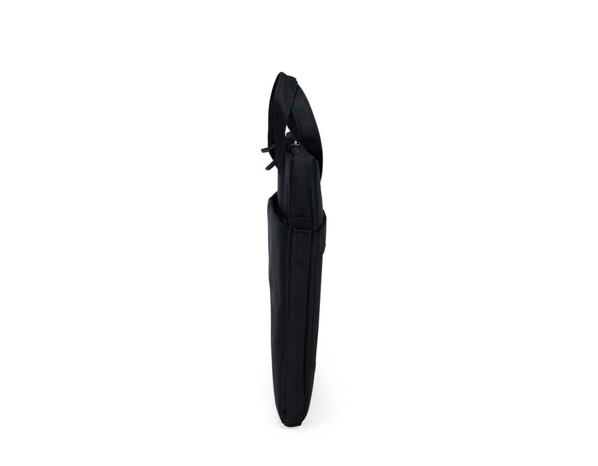 Pasta para notebook em poliéster impermeável, fechamento em zíper e capacidade para dispositivos de até 15,6 polegadas. Possui compartimento principal acolchoado e bolso frontal. Conta ainda com duas alças de mão, duas abas menores para encaixe de alça transversal removível e faixa posterior para acoplar em malas. Acompanha alça transversal ajustável.