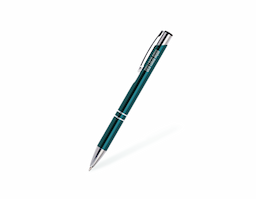 Caneta metálica com design elegante e acabamento sofisticado, ideal para uso profissional e promocional. Possui carga esferográfica azul de 1.0 mm, garantindo escrita macia e contínua, além de acionamento por clique que oferece praticidade no manuseio. Um brinde corporativo durável, funcional e de alto valor percebido, perfeito para ações promocionais e fortalecimento da marca.